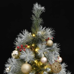 vidaXL Künstlicher Weihnachtsbaum Klappbar 150 LEDs & Kugeln 120 cm