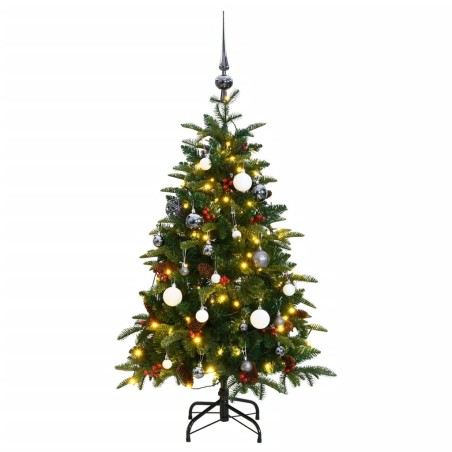 vidaXL Künstlicher Weihnachtsbaum Klappbar 150 LEDs & Kugeln 120 cm