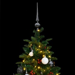 vidaXL Künstlicher Weihnachtsbaum Klappbar 150 LEDs & Kugeln 120 cm