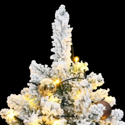 vidaXL Künstlicher Weihnachtsbaum Klappbar 150 LEDs & Kugeln 150 cm