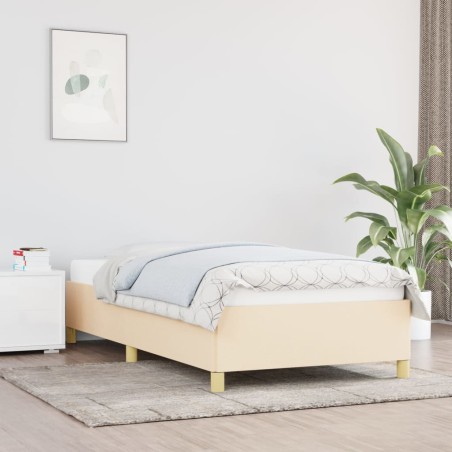 vidaXL Bettgestell Creme 90x190 cm Stoff