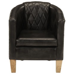 vidaXL Clubsessel Grau Echtleder
