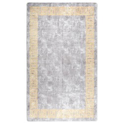 vidaXL Teppich Waschbar Grau und Golden 150x230 cm Rutschfest