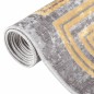 vidaXL Teppich Waschbar Grau und Golden 150x230 cm Rutschfest vidaXL Teppich Waschbar Grau und Golden 150x230 cm Rutschfest