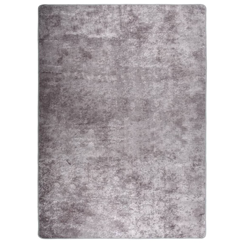 vidaXL Teppich Waschbar Grau 150x230 cm Rutschfest vidaXL Teppich Waschbar Grau 150x230 cm Rutschfest