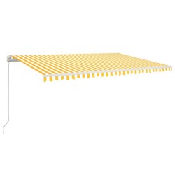 vidaXL Markise Automatisch Einziehbar 500x300 cm Gelb und Weiß