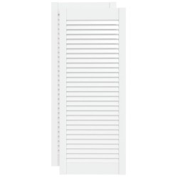 vidaXL Schranktüren Lamellen-Design 2 Stk Weiß 99,3x39,4 cm Massivholz