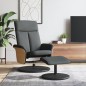 vidaXL Relaxsessel mit Fußhocker Dunkelgrau Stoff vidaXL Relaxsessel mit Fußhocker Dunkelgrau Stoff