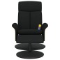 vidaXL Massagesessel mit Fußhocker Schwarz Stoff vidaXL Massagesessel mit Fußhocker Schwarz Stoff