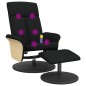 vidaXL Massagesessel mit Fußhocker Schwarz Stoff vidaXL Massagesessel mit Fußhocker Schwarz Stoff