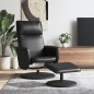 vidaXL Relaxsessel mit Fußhocker Schwarz Kunstleder vidaXL Relaxsessel mit Fußhocker Schwarz Kunstleder