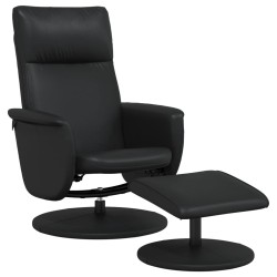 vidaXL Relaxsessel mit Fußhocker Schwarz Kunstleder