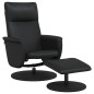 vidaXL Relaxsessel mit Fußhocker Schwarz Kunstleder vidaXL Relaxsessel mit Fußhocker Schwarz Kunstleder