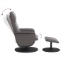 vidaXL Massagesessel mit Fußhocker Grau Kunstleder vidaXL Massagesessel mit Fußhocker Grau Kunstleder