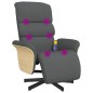 vidaXL Massagesessel mit Fußteil Dunkelgrau Stoff vidaXL Massagesessel mit Fußteil Dunkelgrau Stoff