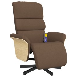 vidaXL Massagesessel mit Fußteil Braun Stoff