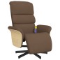 vidaXL Massagesessel mit Fußteil Braun Stoff vidaXL Massagesessel mit Fußteil Braun Stoff