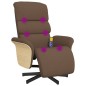 vidaXL Massagesessel mit Fußteil Braun Stoff vidaXL Massagesessel mit Fußteil Braun Stoff