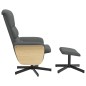 vidaXL Massagesessel mit Fußhocker Dunkelgrau Stoff vidaXL Massagesessel mit Fußhocker Dunkelgrau Stoff
