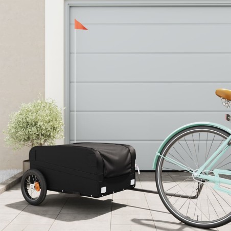 vidaXL Lastenanhänger für Fahrrad Schwarz 30 kg Eisen