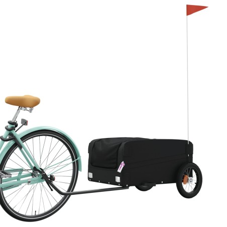 vidaXL Lastenanhänger für Fahrrad Schwarz 30 kg Eisen