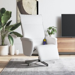 vidaXL Massagesessel mit Fußteil Weiß Kunstleder