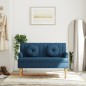vidaXL Sitzbank mit Kissen Blau 113x64,5x75,5 cm Stoff vidaXL Sitzbank mit Kissen Blau 113x64,5x75,5 cm Stoff