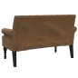 vidaXL Sitzbank mit Rückenlehne Braun 120x62x75,5 cm Wildleder-Optik vidaXL Sitzbank mit Rückenlehne Braun 120x62x75,5 cm Wildleder-Optik