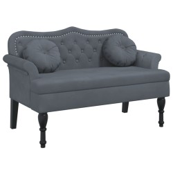 vidaXL Sitzbank mit Kissen Dunkelgrau 120,5x65x75 cm Samt