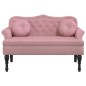 vidaXL Sitzbank mit Kissen Rosa 120,5x65x75 cm Samt vidaXL Sitzbank mit Kissen Rosa 120,5x65x75 cm Samt