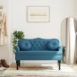 vidaXL Sitzbank mit Kissen Blau 120,5x65x75 cm Samt vidaXL Sitzbank mit Kissen Blau 120,5x65x75 cm Samt
