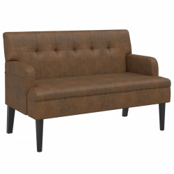 vidaXL Sitzbank mit Rückenlehne Braun 112x65,5x75 cm Wildleder-Optik