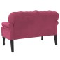 vidaXL Sitzbank mit Rückenlehne Weinrot 119,5x64,5x75 cm Samt vidaXL Sitzbank mit Rückenlehne Weinrot 119,5x64,5x75 cm Samt