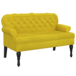 vidaXL Sitzbank mit Rückenlehne Gelb 119,5x64,5x75 cm Samt