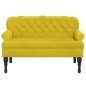 vidaXL Sitzbank mit Rückenlehne Gelb 119,5x64,5x75 cm Samt vidaXL Sitzbank mit Rückenlehne Gelb 119,5x64,5x75 cm Samt