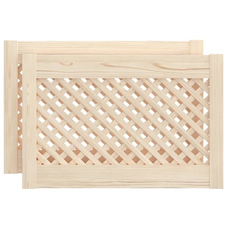 vidaXL Schranktüren 2 Stk. Gitterdesign 59,5x39,5 cm Massivholz Kiefer