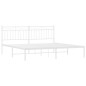 vidaXL Bettgestell mit Kopfteil Metall Weiß 180x200 cm vidaXL Bettgestell mit Kopfteil Metall Weiß 180x200 cm