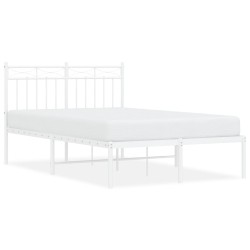 vidaXL Bettgestell mit Kopfteil Metall Weiß 120x200 cm