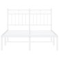 vidaXL Bettgestell mit Kopfteil Metall Weiß 120x200 cm vidaXL Bettgestell mit Kopfteil Metall Weiß 120x200 cm