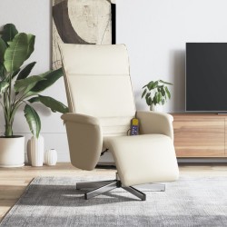 vidaXL Massagesessel mit Fußteil Creme Kunstleder