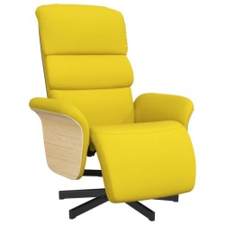 vidaXL Relaxsessel mit Fußteil Hellgelb Stoff