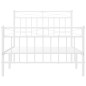 vidaXL Bettgestell mit Kopf- und Fußteil Metall Weiß 100x190 cm vidaXL Bettgestell mit Kopf- und Fußteil Metall Weiß 100x190 cm