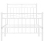 vidaXL Bettgestell mit Kopf- und Fußteil Metall Weiß 90x190 cm vidaXL Bettgestell mit Kopf- und Fußteil Metall Weiß 90x190 cm