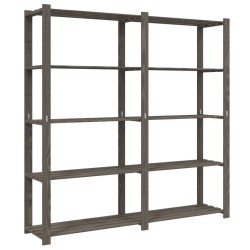 vidaXL Lagerregal mit 5 Böden Grau 170x38x170 cm Massivholz Kiefer