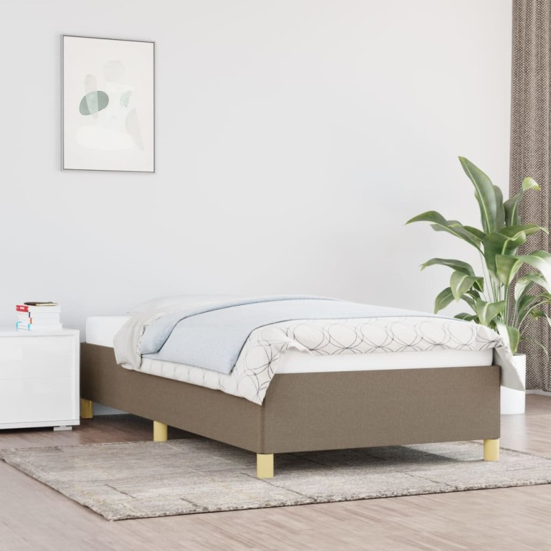 vidaXL Bettgestell ohne Matratze Taupe 90x190 cm Stoff vidaXL Bettgestell ohne Matratze Taupe 90x190 cm Stoff
