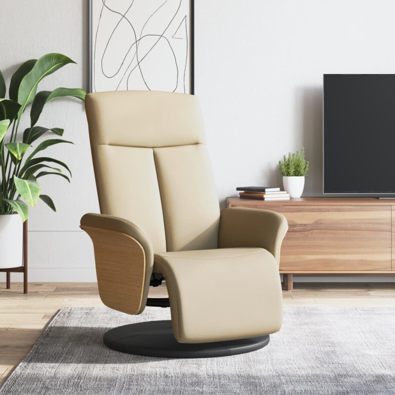 vidaXL Relaxsessel mit Fußteil Creme Stoff vidaXL Relaxsessel mit Fußteil Creme Stoff
