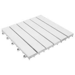 vidaXL Terrassenfliesen 20 Stk. Weiß 30x30 cm Massivholz Akazie