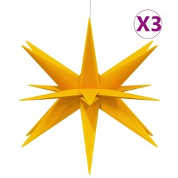 vidaXL LED-Weihnachtssterne 3 Stk. Faltbar Gelb 57 cm
