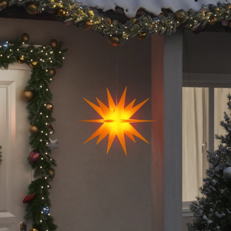 vidaXL LED-Weihnachtsstern Faltbar Gelb 43 cm vidaXL LED-Weihnachtsstern Faltbar Gelb 43 cm