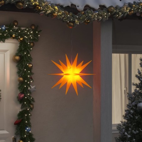 vidaXL LED-Weihnachtsstern Faltbar Gelb 43 cm
